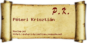 Péteri Krisztián névjegykártya